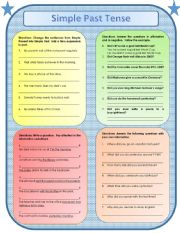 English Worksheet: SIMPLE PAST TENSE