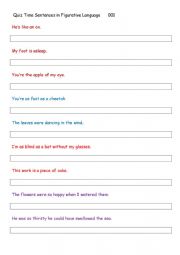 Figurative Language EASY Practice 001