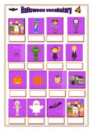 English Worksheet: Halloween vocabulary (from a youtube video- link below)