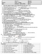 English Worksheet: LANGUAGE TEST