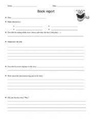 English Worksheet: An easy book report