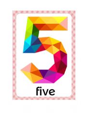 English Worksheet: Flashcards - Numbers From 5 To 9