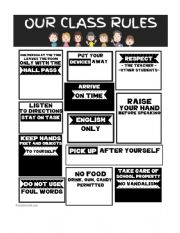 English Worksheet: Classroom Rules