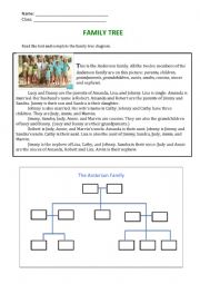 English Worksheet: Family Tree