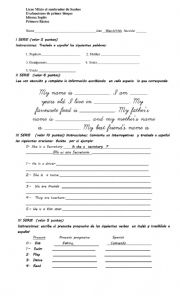 English Worksheet: english test