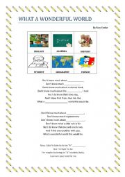 English Worksheet: What a wonderful world by Sam Cooke