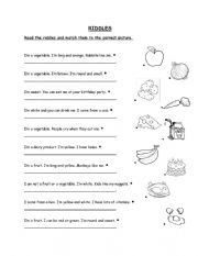 English Worksheet: Food: riddles