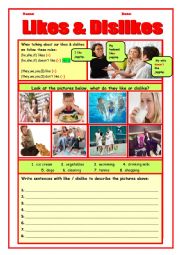 English Worksheet: Likes & Dislikes