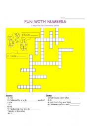 English Worksheet: fun with numbers