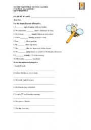 English Worksheet: Exercises using present simple