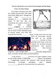 English Worksheet: A Story of a Paper Dragon