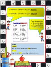 English Worksheet: COMPARE AND CONTRAST