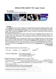 English Worksheet: lesson 2 space tourism