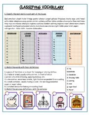 English Worksheet: parts of the house 