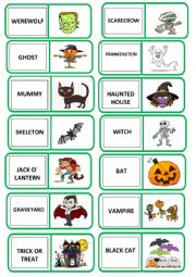English Worksheet: Halloween domino