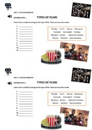 English Worksheet: Films