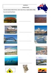 English Worksheet: australian famous places