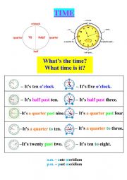 English Worksheet: asking the time
