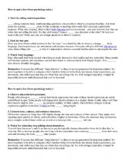 English Worksheet: How to spot a liar 