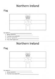 English Worksheet: Northern Ireland Flag-Colours and Meaning