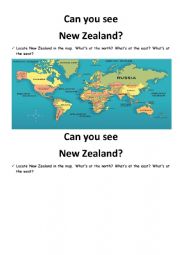 English Worksheet: Can you spot New Zealand?
