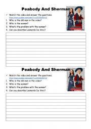 English Worksheet: Peabody and Sherman Listening Activity