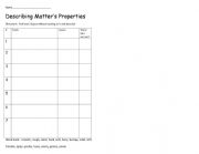 English Worksheet: Matter Data Sheet