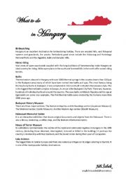 English Worksheet: Hungary (history, lifestyle, places)