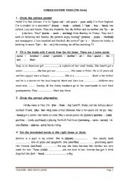 English Worksheet: lets review grammar and vocabulary 
