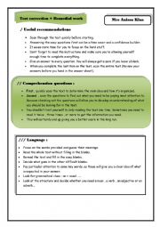 English Worksheet: test correction