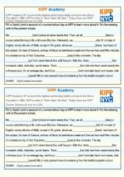 English Worksheet: Present Simple - Kipp Academy - David Levin