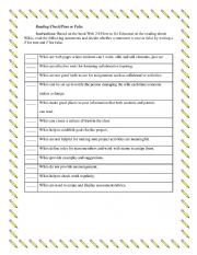 English Worksheet: Reading Check and Writing Production