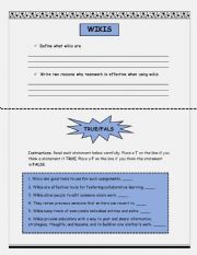 English Worksheet: THE USE OF WIKIS