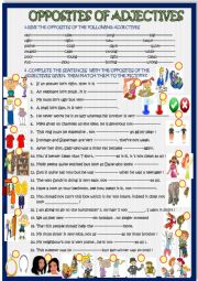 English Worksheet: Opposites of adjectives in sentences :new