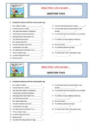 English Worksheet: Question Tags 1