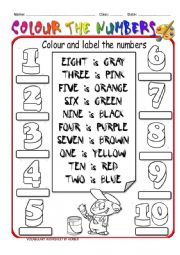 English Worksheet: numbers