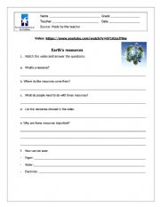 English Worksheet: Earth