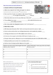 English Worksheet: Listening_Watching a video - The life cycle of a T-shirt