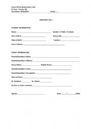 English Worksheet: Personal Information