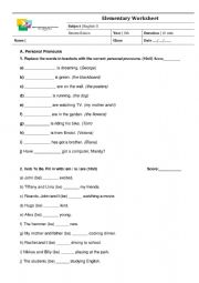 English Worksheet: To be and Personal Pronouns