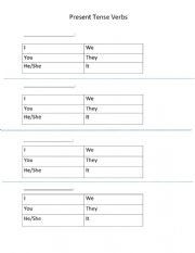 Basic Verb Chart Template