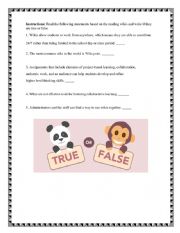 Worksheet about wikis