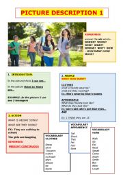 English Worksheet: PICTURE DESCRIPTION 1