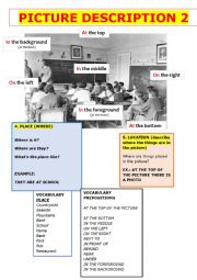 English Worksheet: DESCRIBING  A PICTURE2