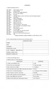 English Worksheet: Admission