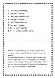 English Worksheet: to be drama play in the class