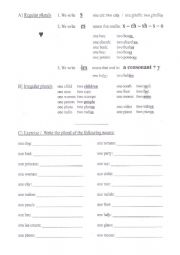 English Worksheet: the plural of nouns