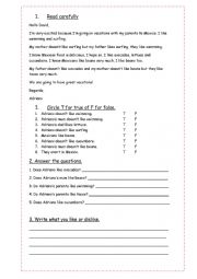 English Worksheet: like or dislkes