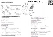 Perfect by Ed Sheeran worksheet