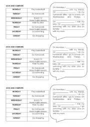 English Worksheet: Look and complete